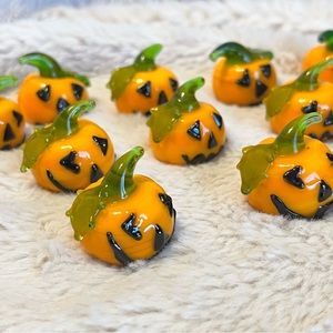 🎃Lillian Vernon🎃 Set of 12 Mini Glass Jack O Lantern Scatters